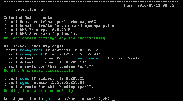 Instalación de nuevo Manager y unión al cluster: bondings